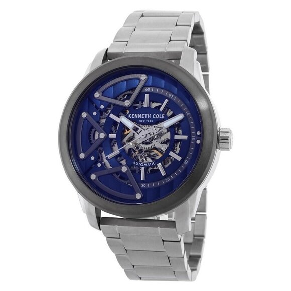 NWT Authentic Kenneth Cole New York Automatic Blue Dial Men's Watch - Picture 1 of 3